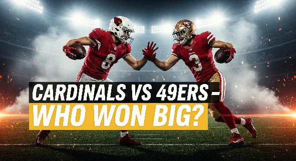 Action-packed NFL game between Arizona Cardinals and San Francisco 49ers with players clashing on the field under stadium lights — Cardinals vs 49ers highlights